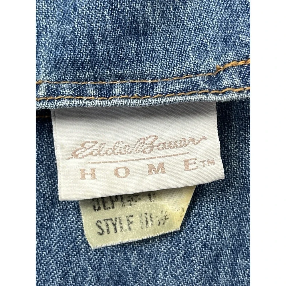 Vintage Eddie Bauer Home Pillow Sham Denim Reversible 100% Cotton
